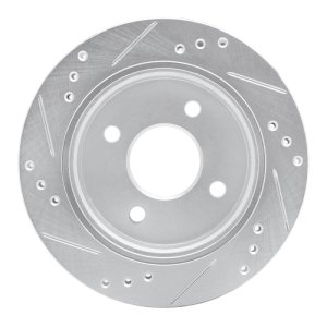 Ford Contour Brake Rotor (1) - Rear Right - R1 Concepts - Drilled & Slotted - Silver - `95-`04